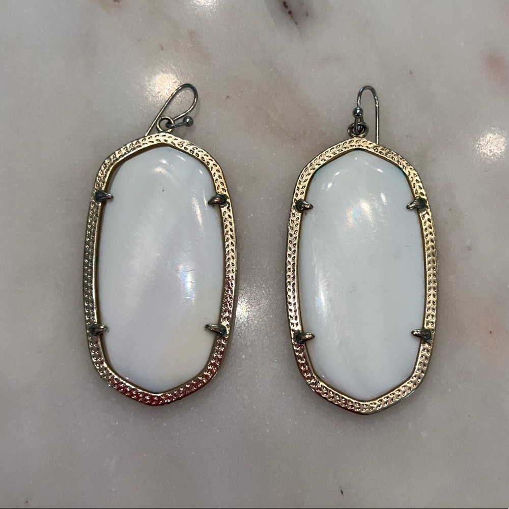Kendra Scott white dangle earrings